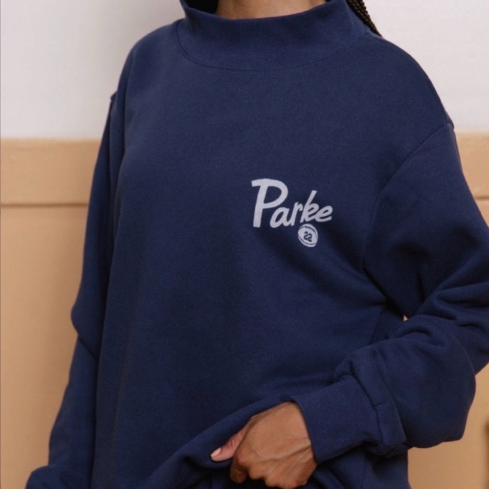 NEW Parke Navy Kickoff Mockneck Sweater
